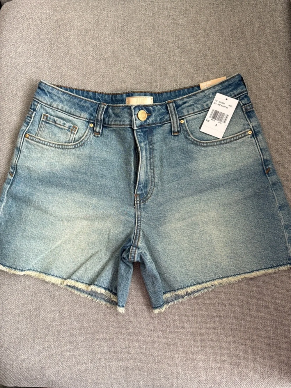 Kut from the Kloth Jane High Rise Long Denim Cutoff Shorts